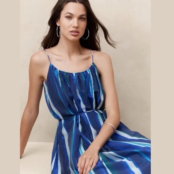 Banana Republic Organza Tie Waist Maxi Dress NWT size M - Picture 5 of 6